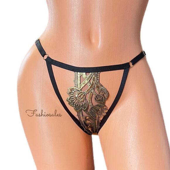 Victorias Secret Very Sexy Band of Lovers Gold Details Caged Bikini panty black - Picture 8 of 8